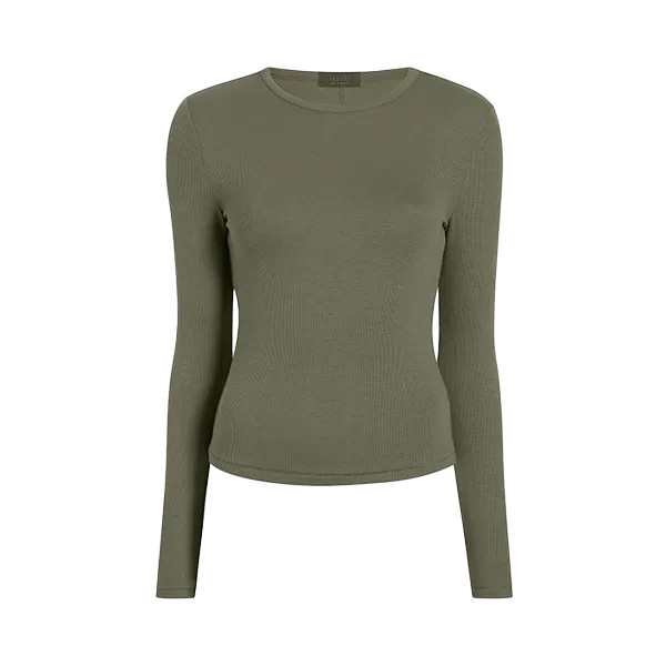 Slinky Rib Shirt | Olive - nuuds | nuuds