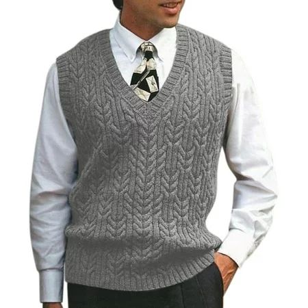 wendunide sweaters for women Male Autumn Winter Casual Solid Knit Sweater Vest Sleeveless V Neck Swe | Walmart (US)
