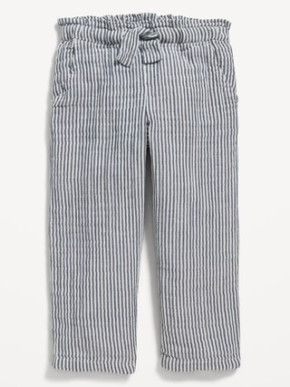Wide-Leg Double-Weave Functional-Drawstring Pull-On Pants for Baby | Old Navy (US)