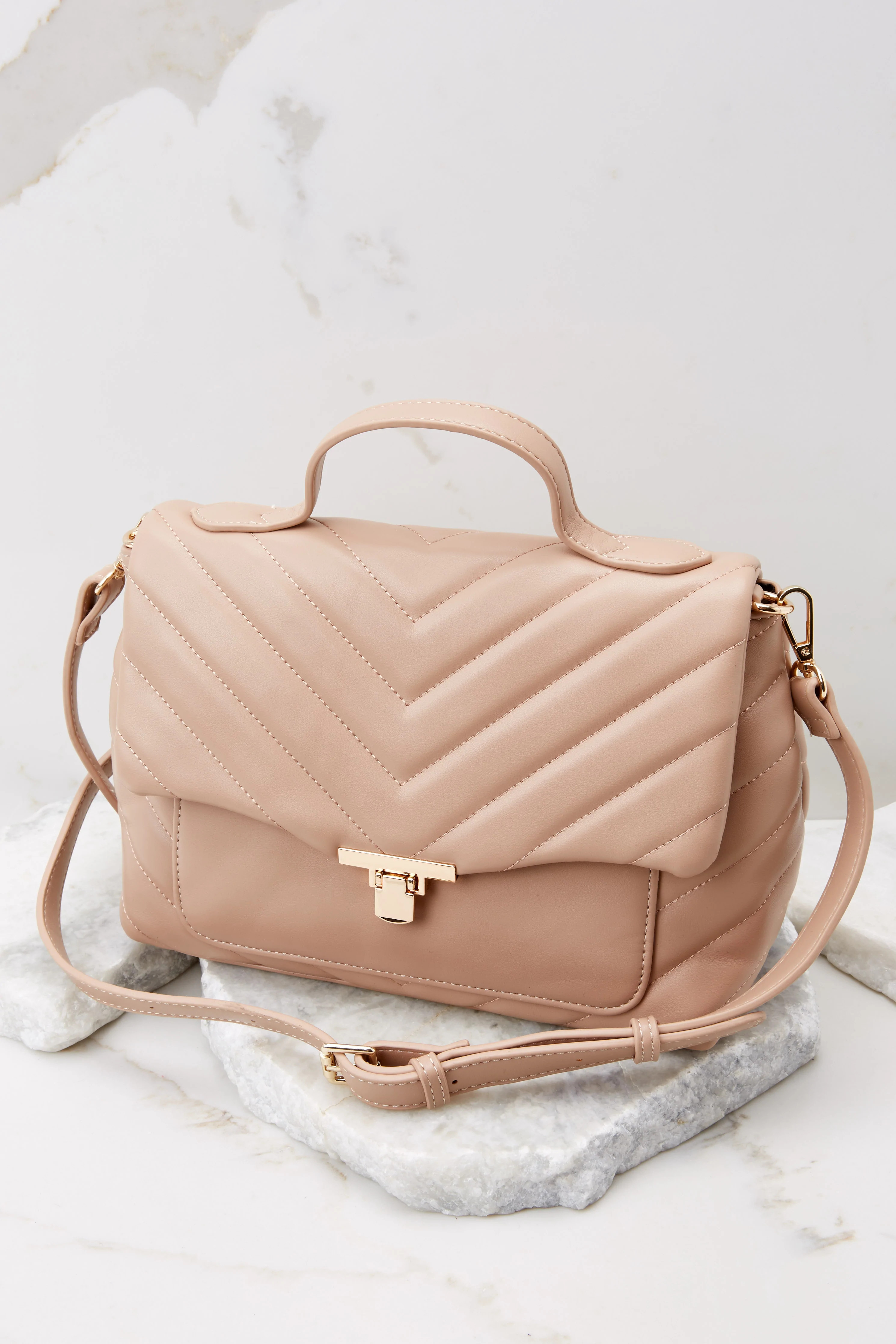 Let's Catch Up Beige Bag | Red Dress 