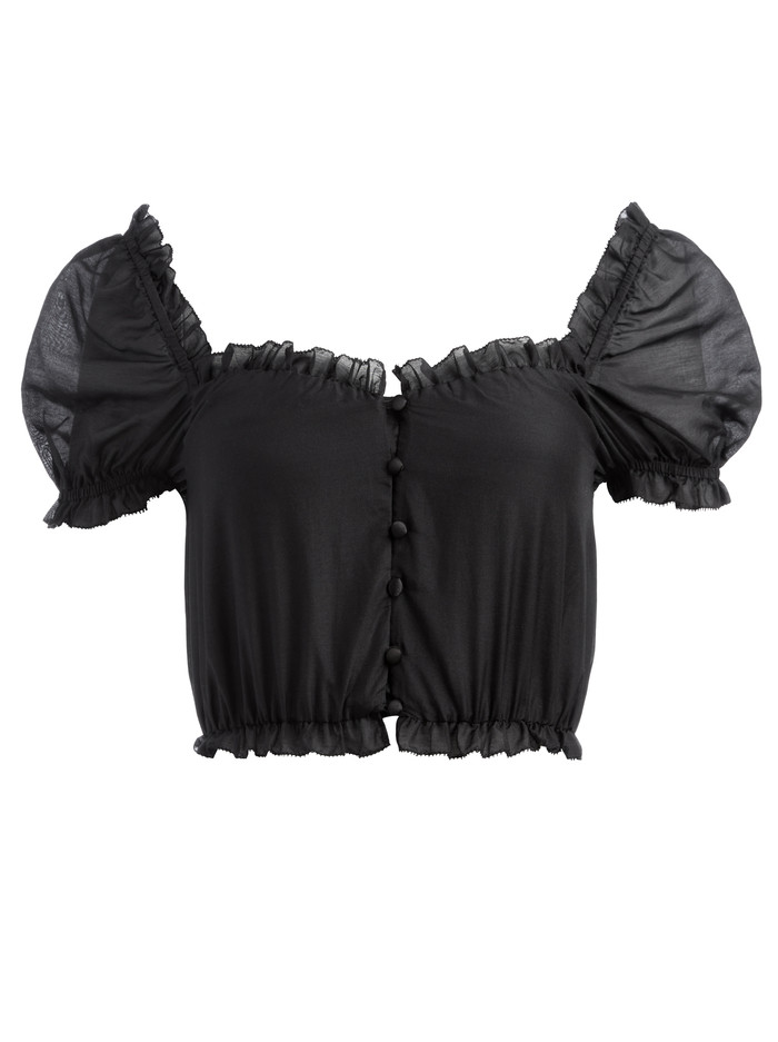 PEGGY BUTTON FRONT CROP TOP | Alice + Olivia