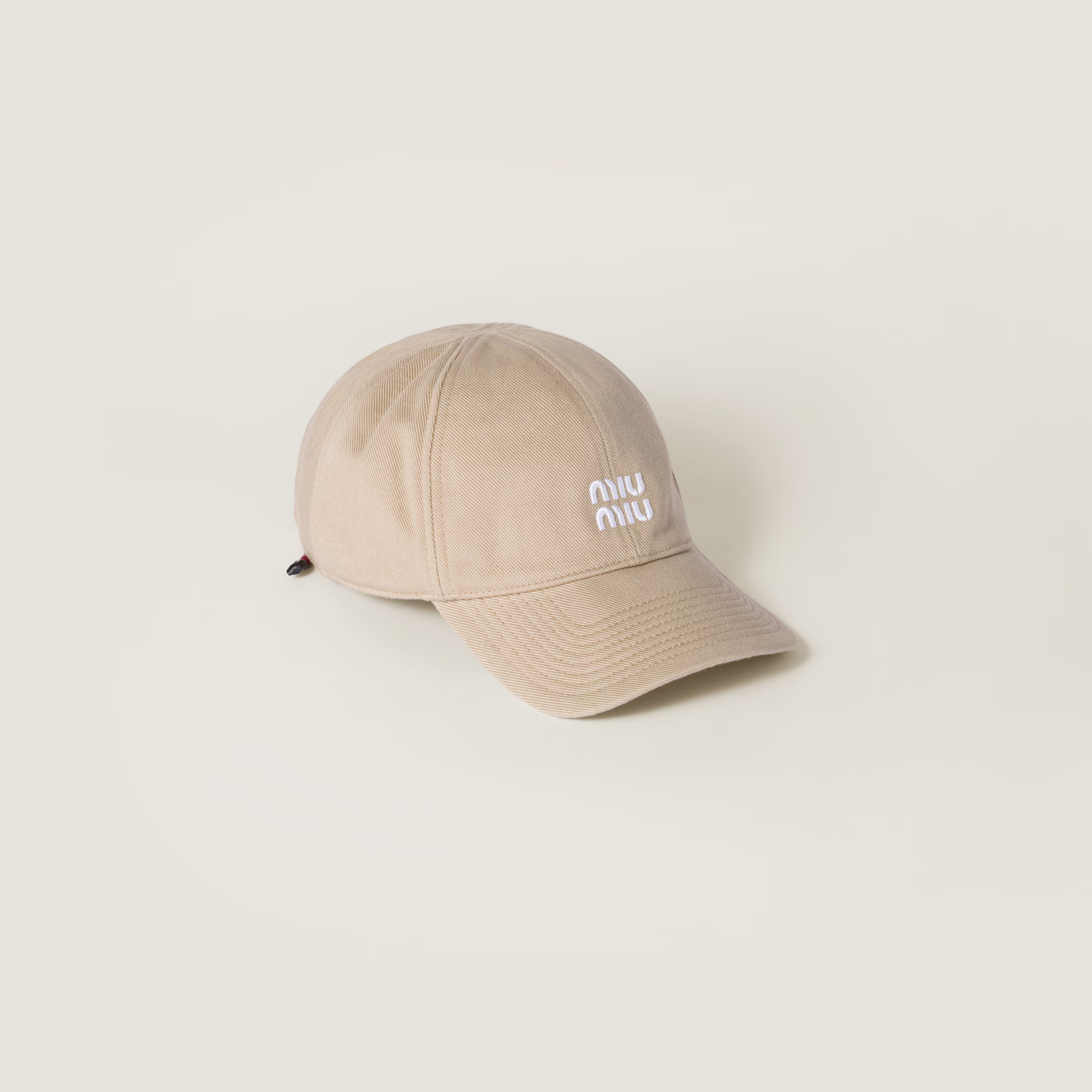Beige/amaranth Denim Baseball Cap | Miu Miu | Miu Miu US