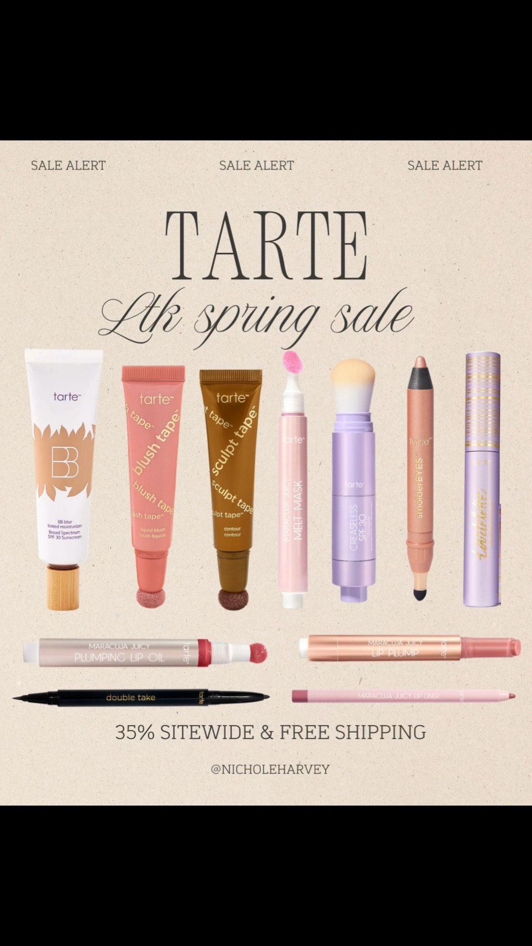 Tarte LTK Spring sale picks! I love Tarte so much and I'm so excited to share about this sale to stock up on faves for spring! All of their products are amazing. Linked⬆️

Use code-FAM35

#Itkcreator #Itkfinds
#Itkwatchnow #salealert
#tarte #makeup #beauty

#LTKSeasonal #LTKSpringSale #LTKSaleAlert