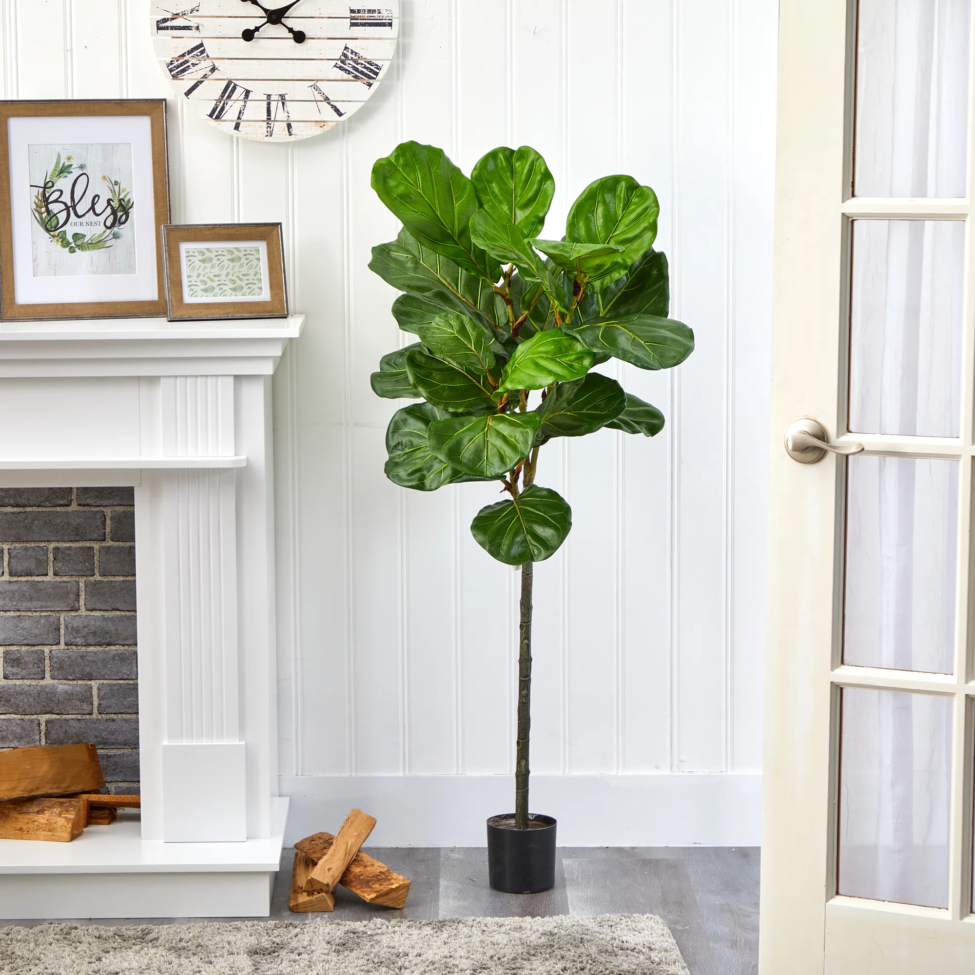 Primrue Artificial Fiddle Leaf Fig Tree in Pot Liner & Reviews | Wayfair | Wayfair North America