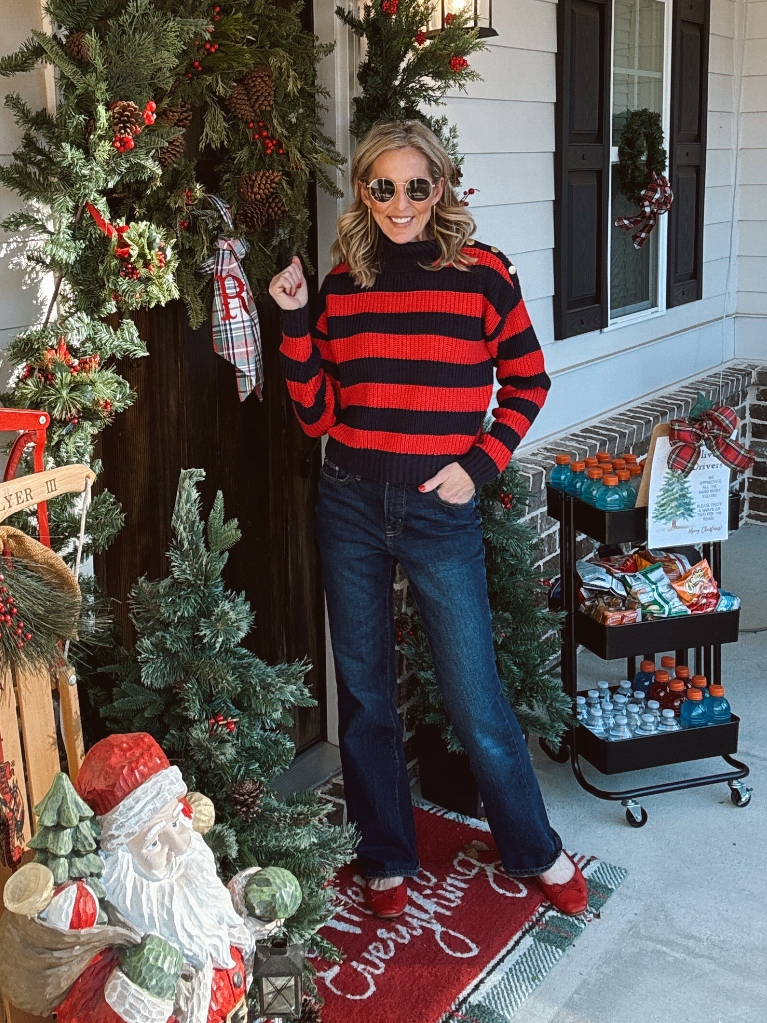 Looking for a sweater that’s equal parts classic and fun? Free Assembly’s Mock Neck delivers with its ribbed knit texture and eye-catching gold shoulder buttons. It’s the kind of piece that feels polished yet easy—perfect with Patch Pocket Wide-Leg jeans for a clean, updated silhouette.

Wearing a size extra small in the sweater
Wearing a size 0 in jeans 

#LTKmomlife #LTKHoliday #LTKdayinmylife