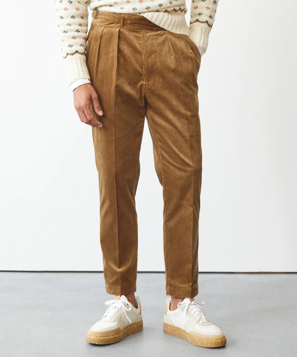 Italian Corduroy Gurkha Trouser in Khaki | Todd Snyder