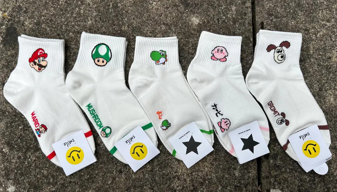 Nintendo and Gromit Socks - Mario, Yoshi, Kirby & Gromit - Made in Korea - Etsy | Etsy (US)
