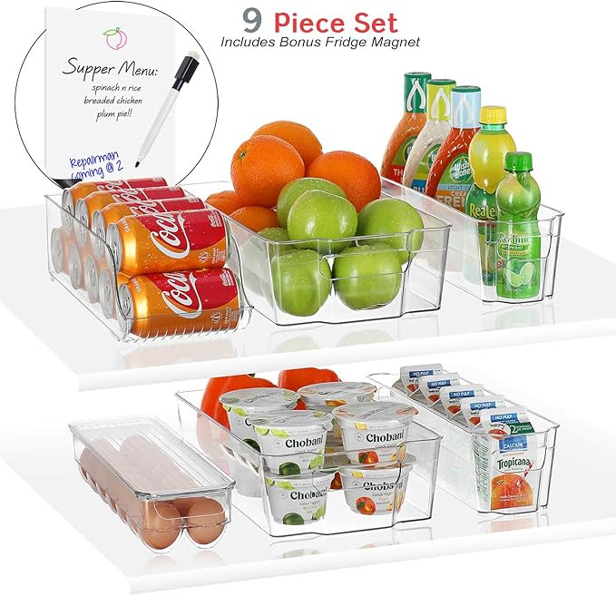 StorageMaid Stackable Storage Fridge Bins - Refrigerator Organizer Bins for Fridge, Freezer, Pant... | Amazon (US)