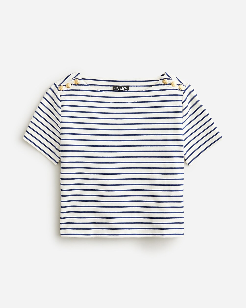 Mariner cloth short-sleeve T-shirt with buttons in stripe | J. Crew US