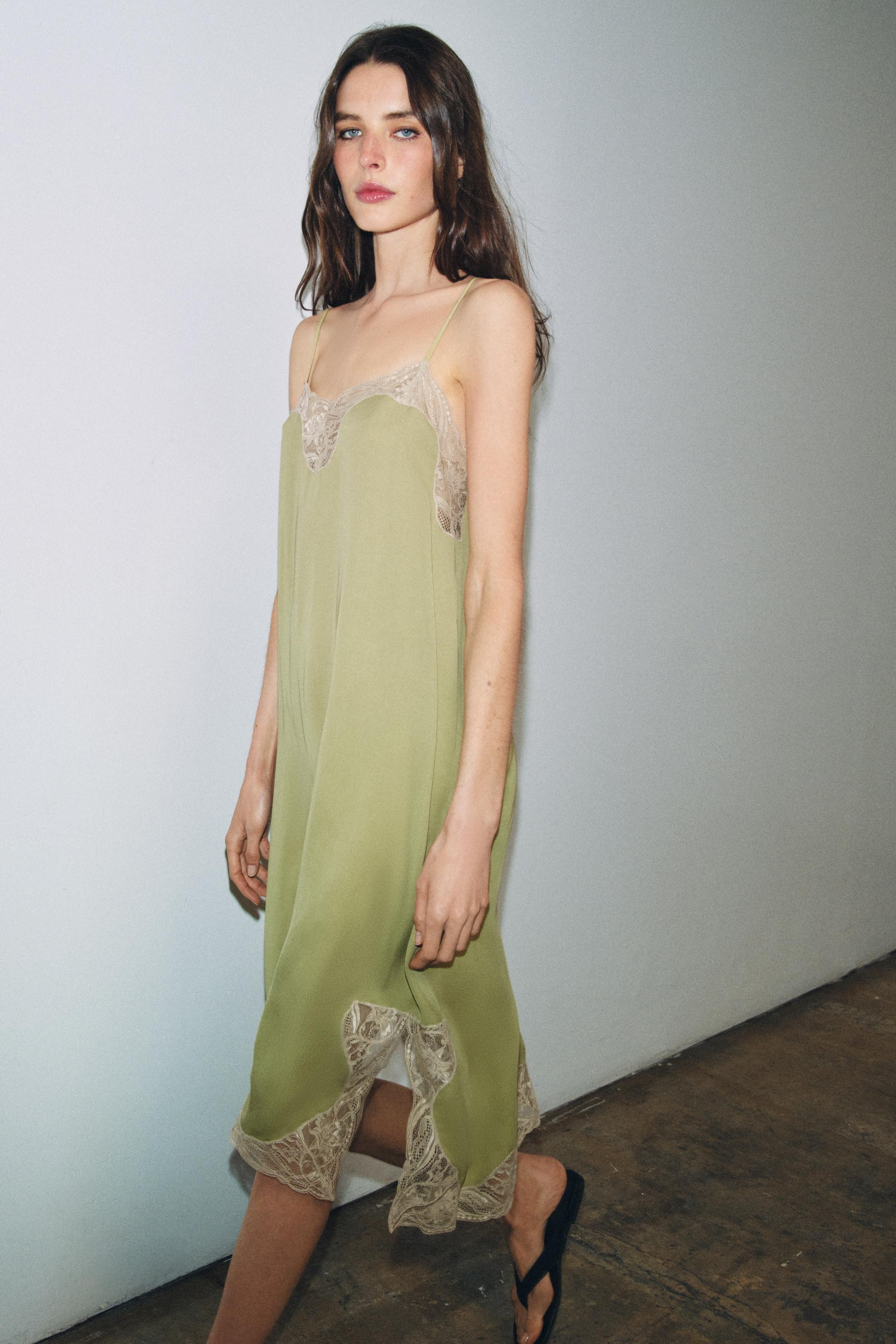 ZW COLLECTION SATIN LACE DRESS | Zara AU