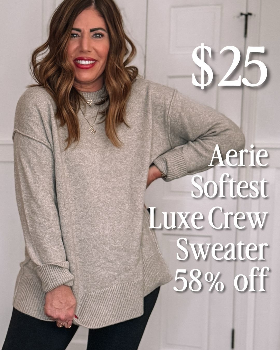 Super soft crewneck sweater is on sale for $25!

I sized down to a small

You can wear this with jeans, leggings, and Moore layer it or wear it by itself perfect to wear to the office too!!



#LTKootd #LTKFindsUnder50 #LTKSaleAlert
