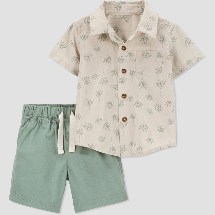 Carter's Just One You®️ Baby Boys' Grass Top & Bottom Set - Green | Target