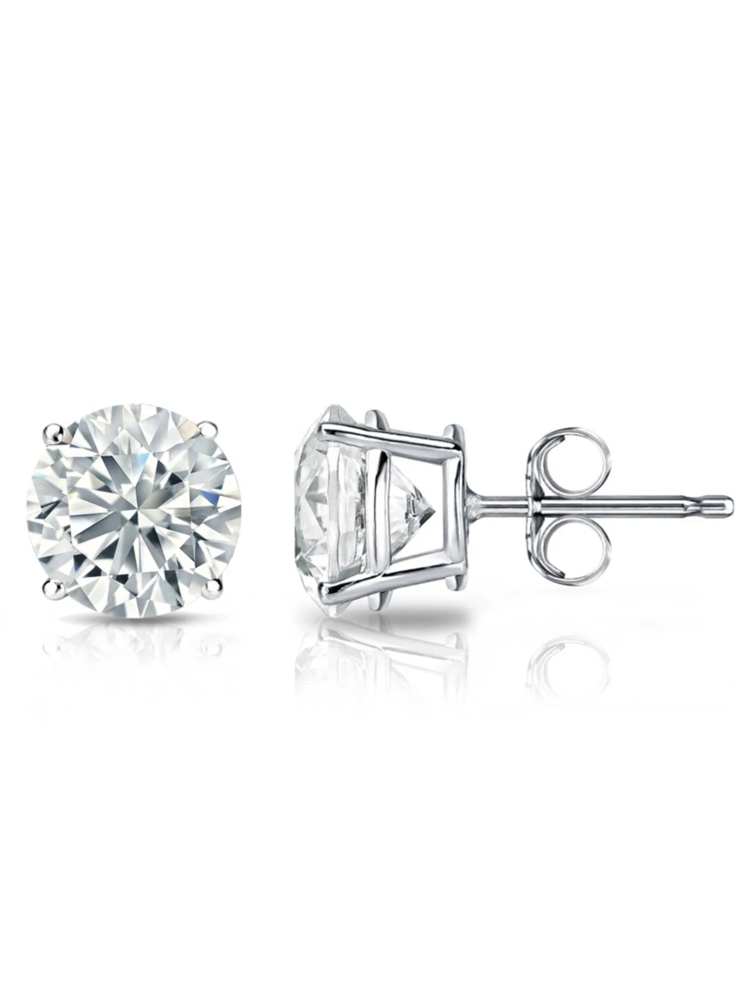 Gem Stone King Created Cubic Zirconia 2ct Round Birthstone Stud Earrings 925 Sterling Silver, 6mm | Walmart (US)