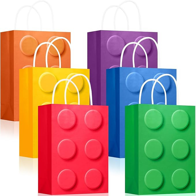 YOTNUS 𝟮𝟰 𝗣𝗰𝘀 Building Block Party-Favor-Gift-Bags, Small Gift Bags with Handles, ... | Amazon (US)