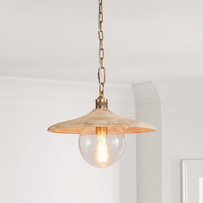 Matilda Wood and Glass Pendant Light Fixture | Ballard Designs, Inc.