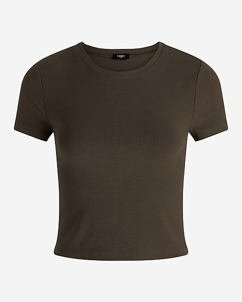 Essential Fitted Ribbed Crew Neck Short Sleeve Baby Tee | Express