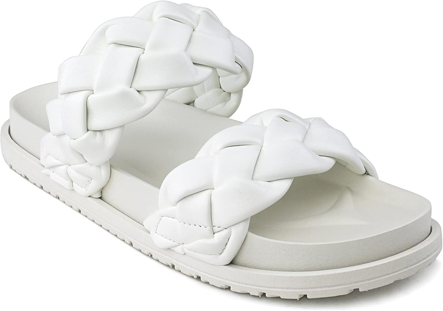 RF ROOM OF FASHION Women's Double Braided Band Footbed Slide Sandals | Amazon (US)