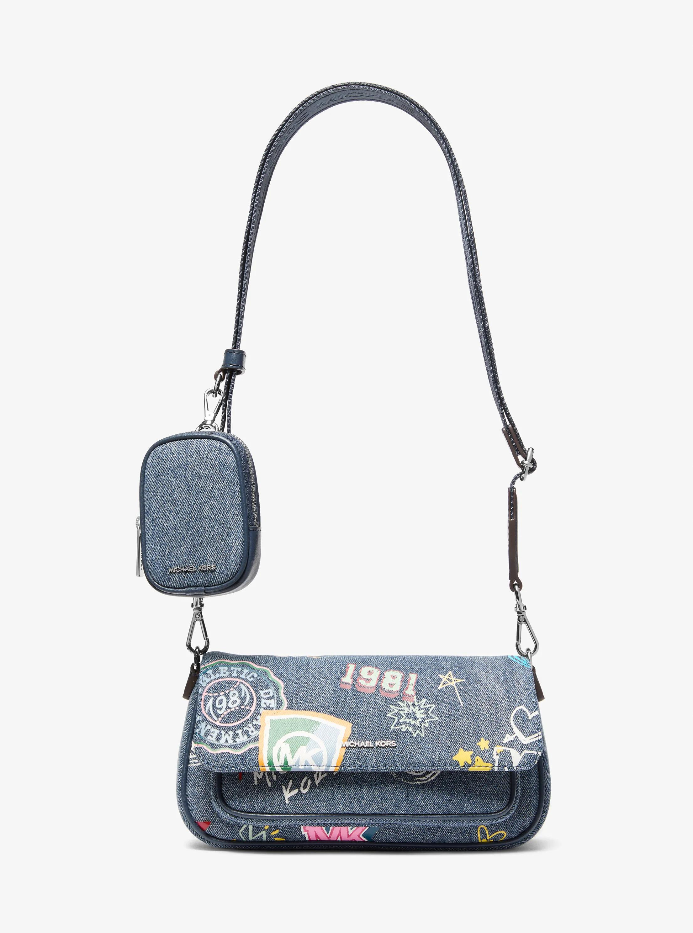 Jet Set Travel Small Embellished Denim Crossbody Bag With Pouch | Michael Kors US