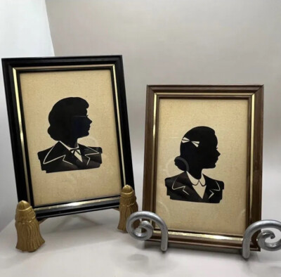 Vintage Hand Cut Silhouettes - Women & Young Girl, Framed | eBay US