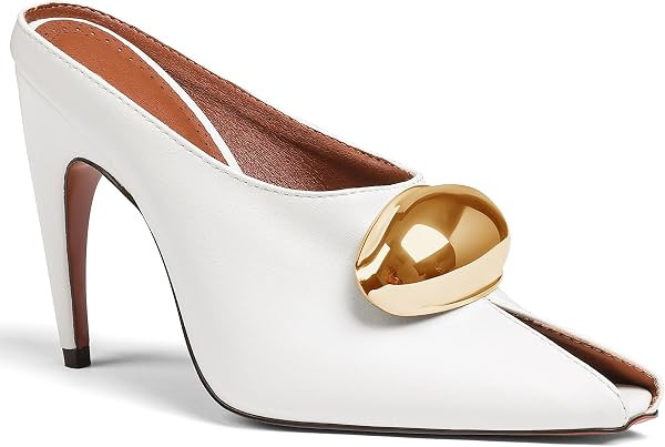 Oiamenne Peep Toe Mules for Women Stiletto Heels Pointed Heeled Sandals | Amazon (US)