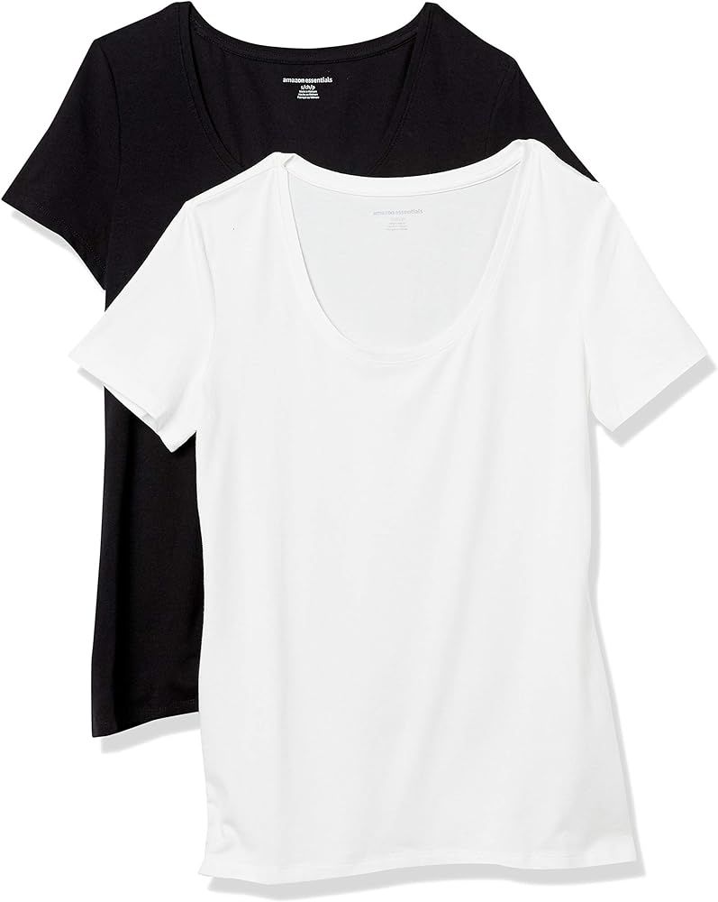 Amazon Essentials Women's 2 Pack Classic-fit Short Sleeve Scoopneck T-Shirt | Amazon (US)