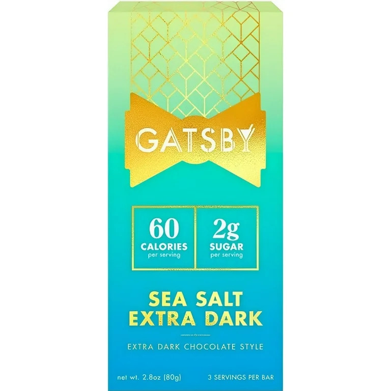 Gatsby Sea Salt Extra Dark Chocolate Bar, Low-Sugar, Dairy-Free, 2.8 oz | Walmart (US)