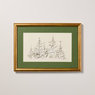 10"x14" Tree Sketch Framed Christmas Wall Art - Hearth & Hand™ with Magnolia | Target