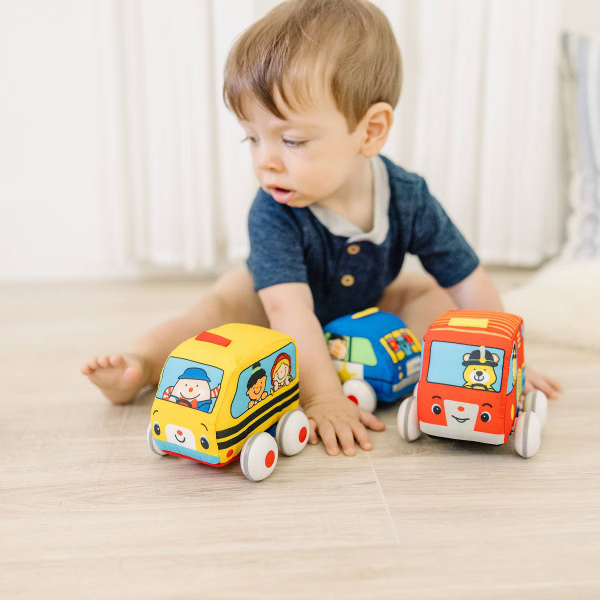 Melissa & Doug K's Kids Pull-Back Vehicle Set - Soft Baby Toy Set With 4 Cars and Trucks and Carr... | Target