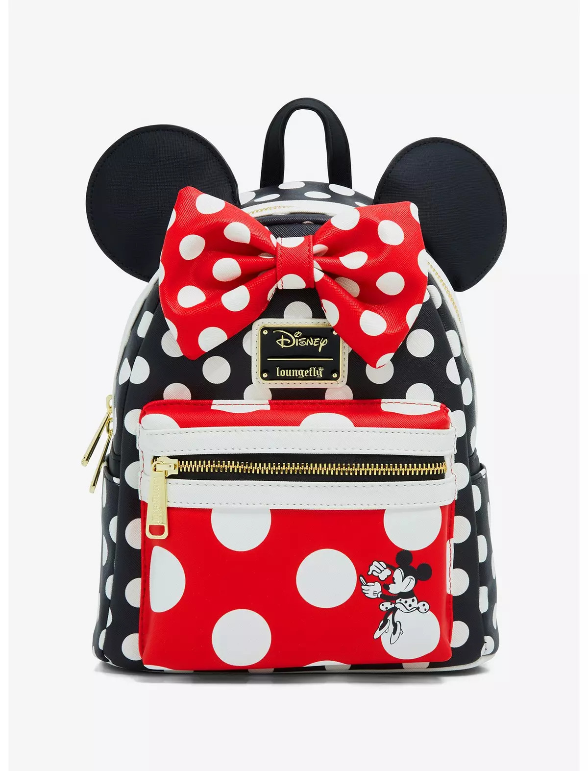 Loungefly Disney Minnie Mouse Black and Red Polka Dot Mini Backpack | BoxLunch