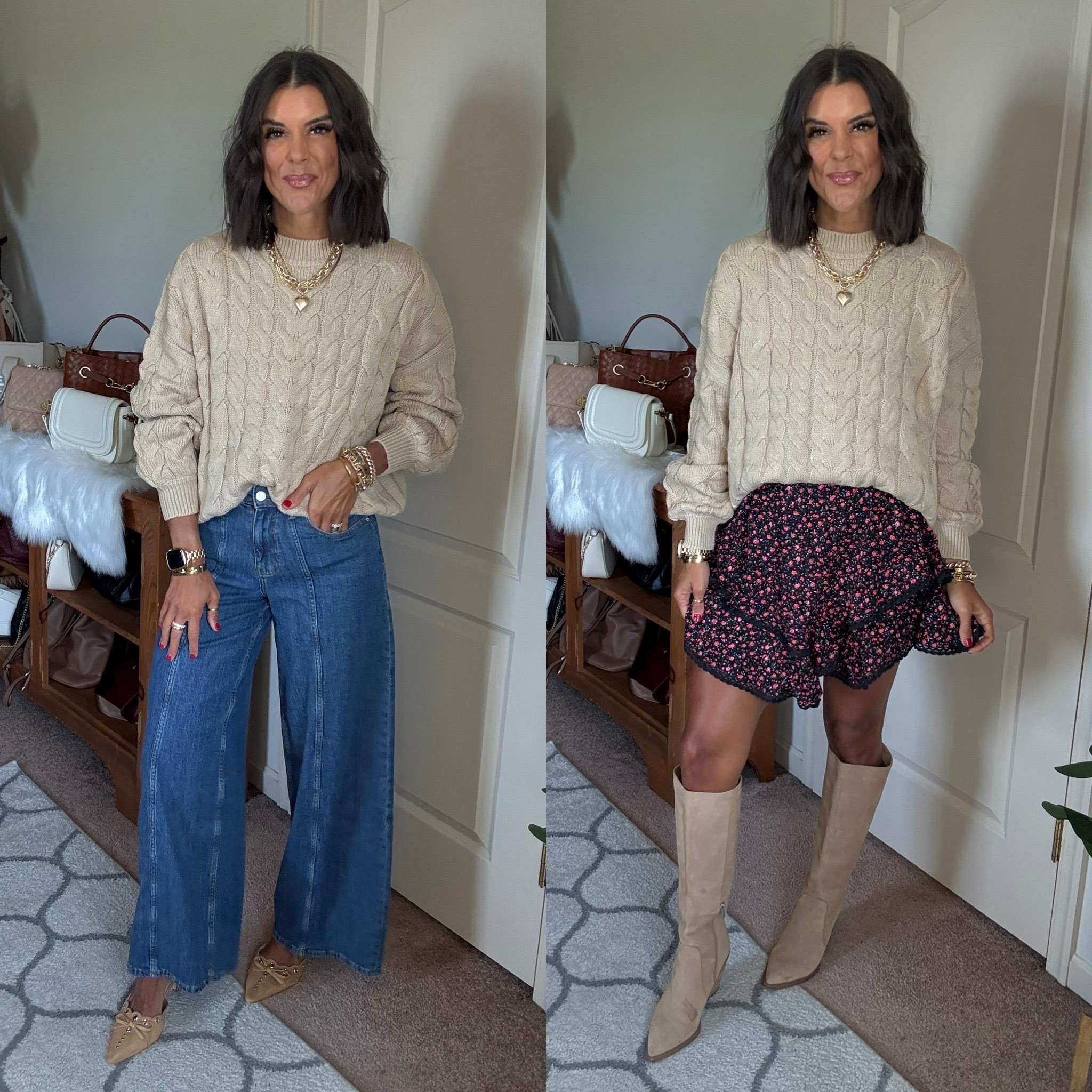 Size small in sweater and skort size 26 in jeans

#LTKSeasonal #LTKFindsUnder100