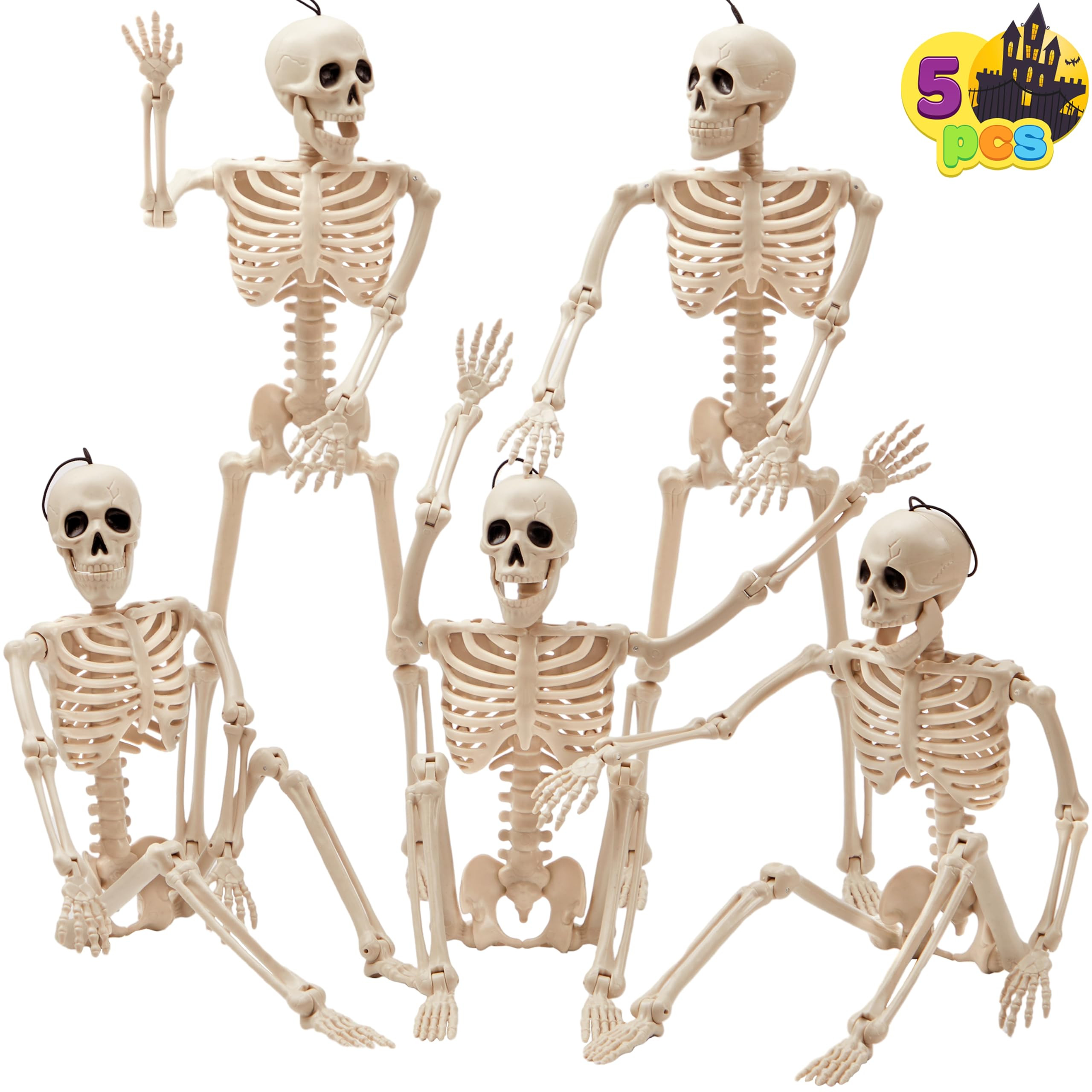 JOYIN 5 PCS Posable Halloween Skeletons 16 Inches Full Body Posable Joints Hanging Skeletons for ... | Amazon (CA)