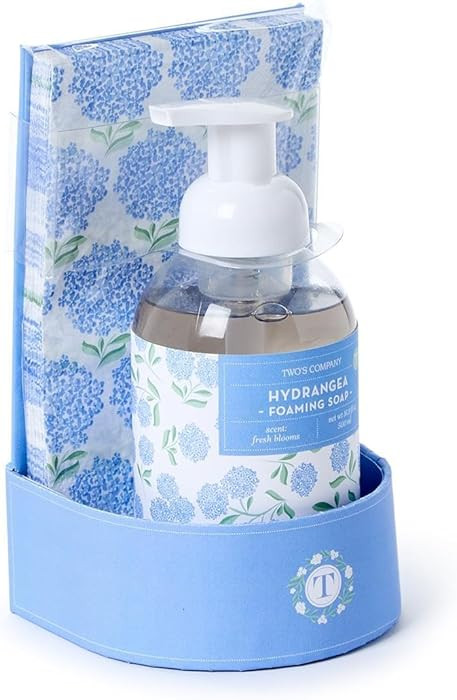 Two's Company Hydrangea Flower Scented Foaming Soap with 20 Pieces Guest Towels Set | Amazon (US)