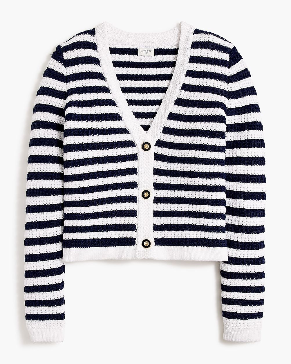 Striped knit V-neck cardigan sweater | J.Crew Factory