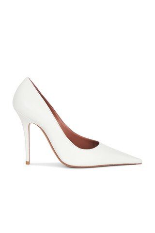 AMINA MUADDI Barbara Nappa 105 Pump in White | FWRD 
