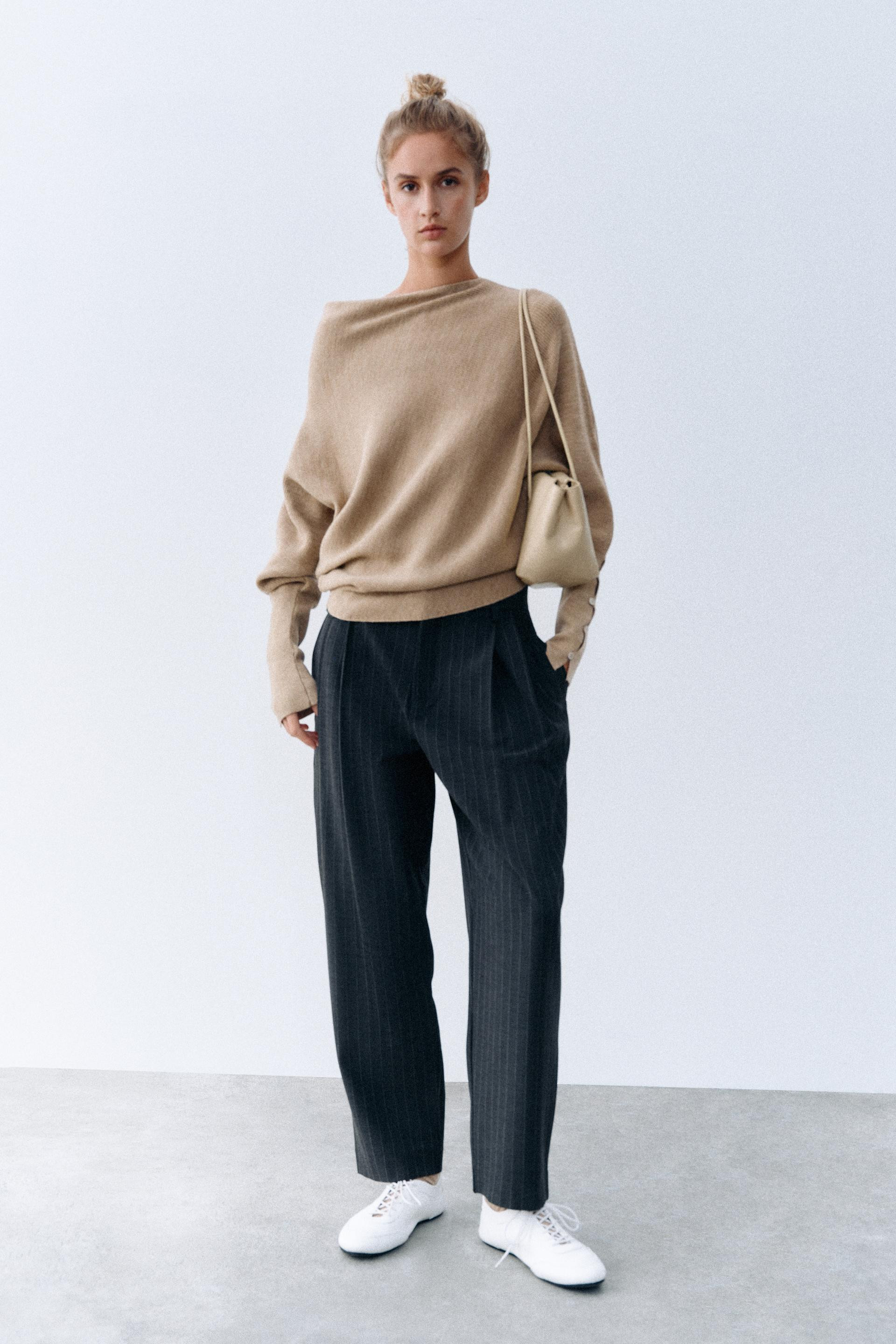 Zara - Rib Trim Knit Jumper - Women - Anthracite Grey - Women | Zara US