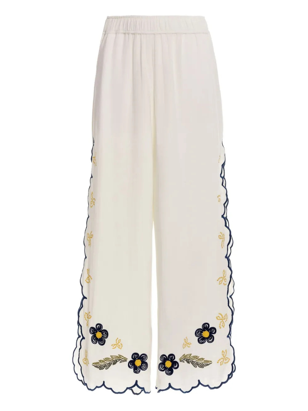 Winter Moras floral-embroidered scalloped trousers | Farfetch Global