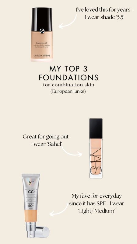 My top 3 Foundations!! 🖤 (European Links) #bestfoundations #makeuprecommendations #foundation 

#LTKbeauty