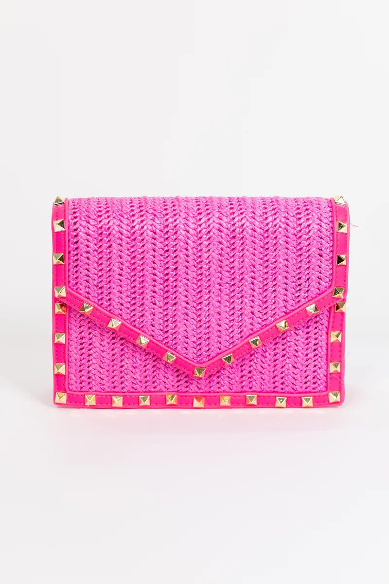 Paris Studded Bag- Pink | Avara