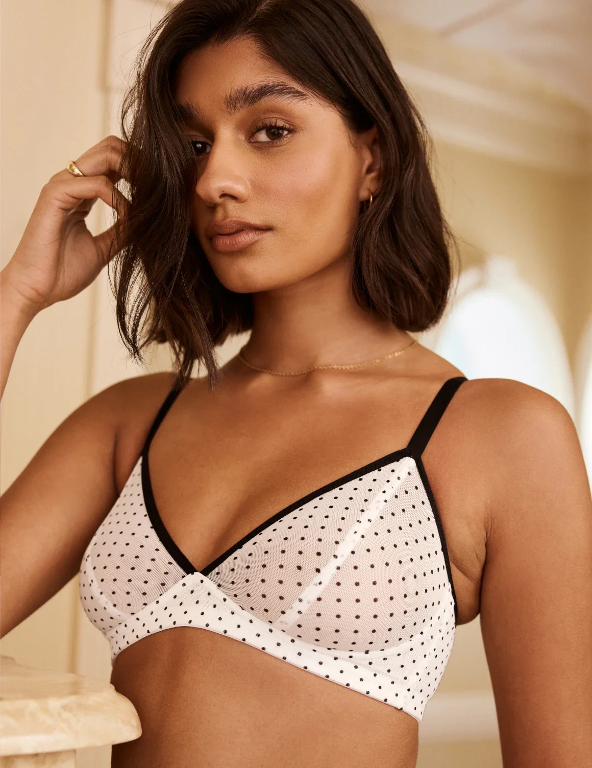Mesh Deep V Bra | Wireless Mesh Bralette | Knix CA