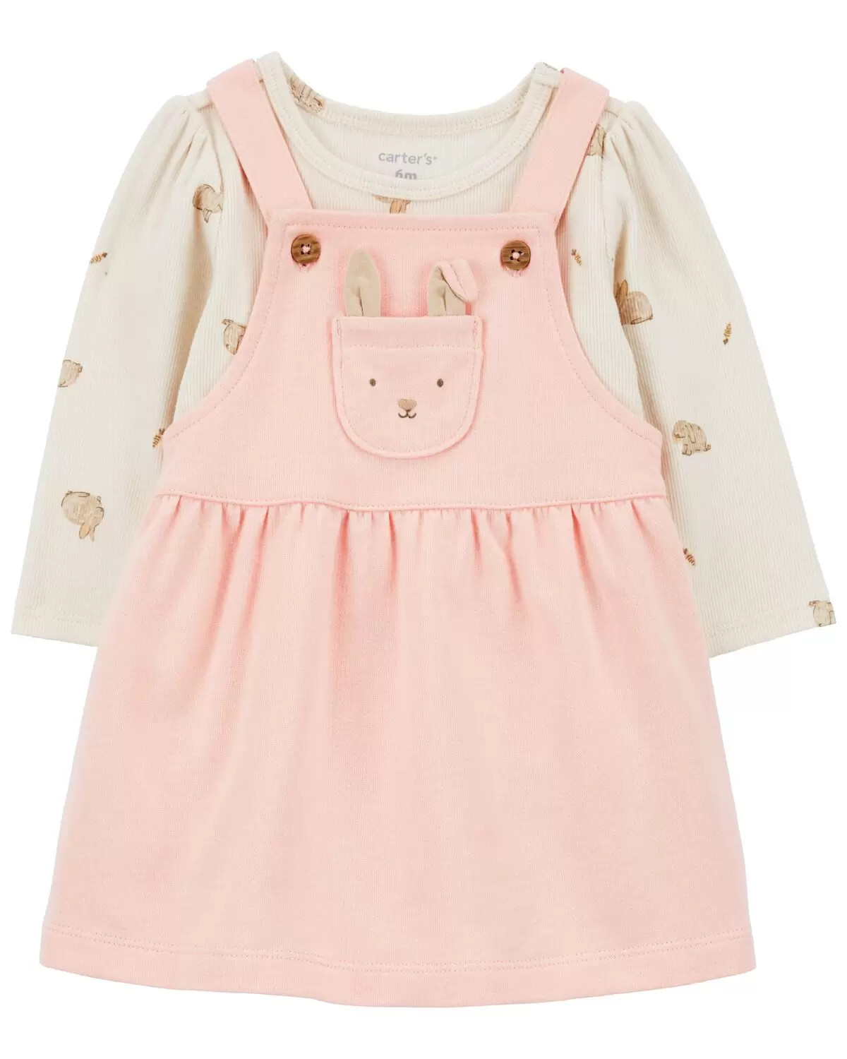 Pink/Ivory Baby 2-Piece Long-Sleeve Bodysuit & Jumper Set | carters.com | Carter's