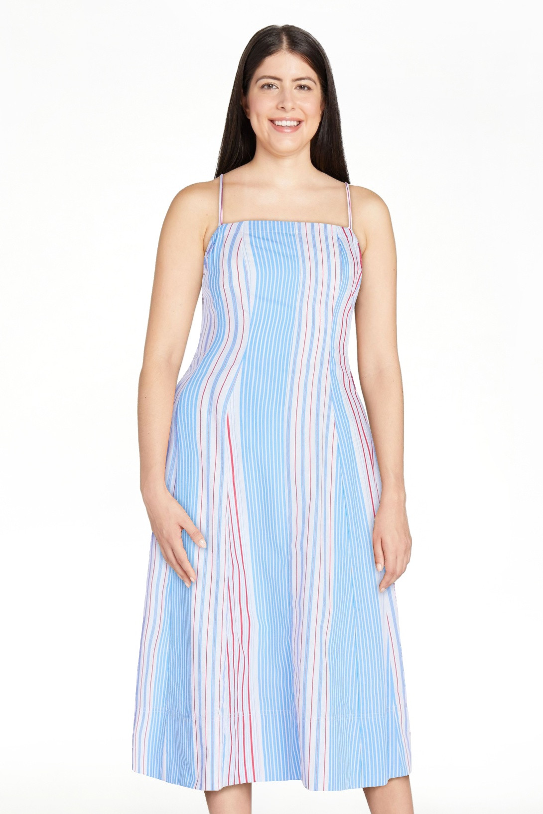 Free Assembly Women's and Women's Plus Sleeveless Cotton Panel Midi Dress, Sizes XS-4X | Walmart (US)