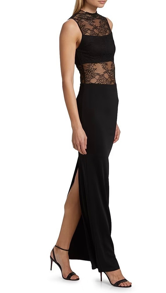 Holiday party season is on ✨ Luv the lace on this and that it’s black and long ! 

#LTKHoliday #LTKParties #LTKWedding