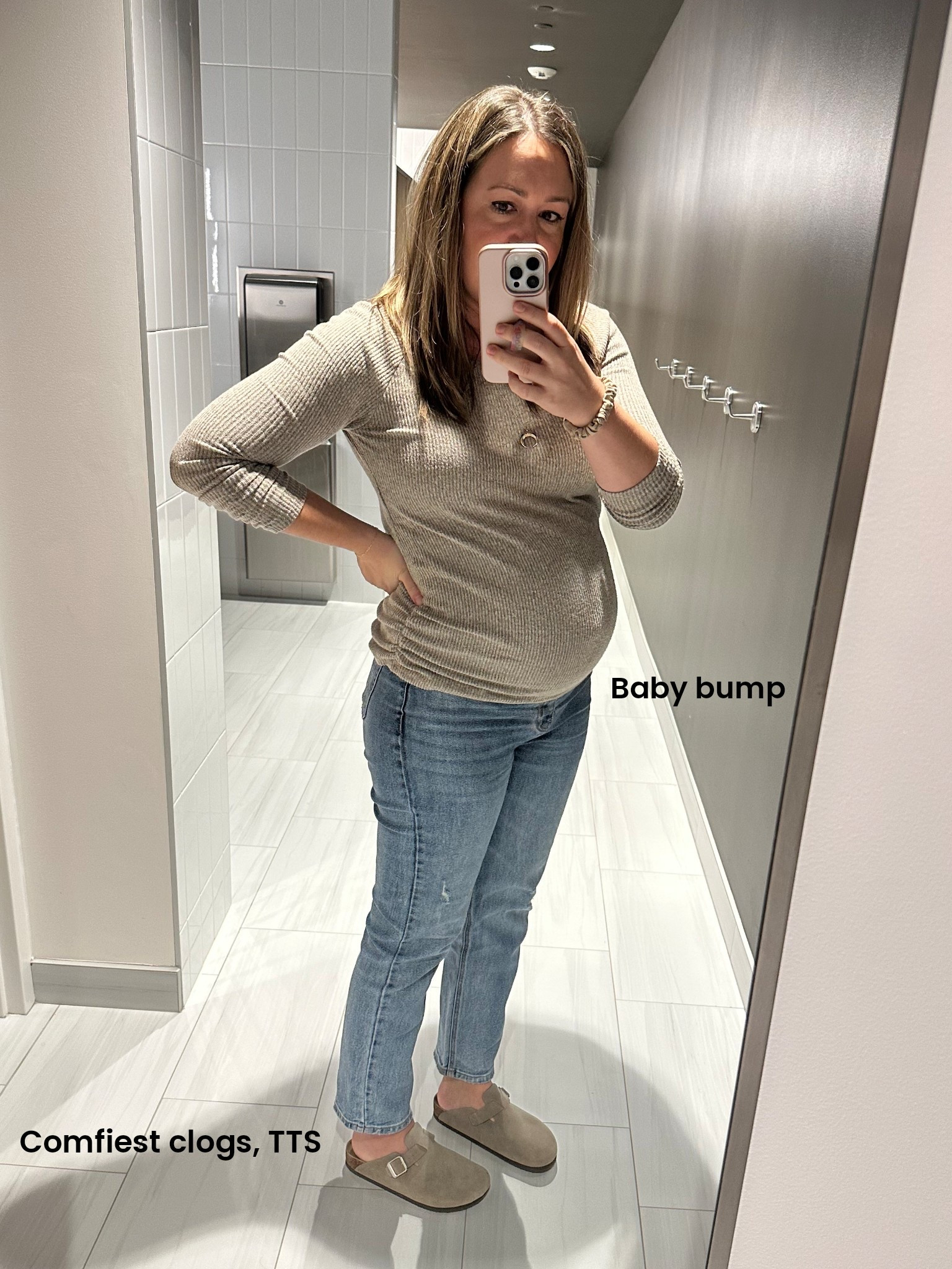 Comfy maternity jeans and top with the cutest clogs I've found yet! They're under $30, true to size, SO comfortable, and have an adjustable buckle for a high in-step foot. Perfect gift idea  

#LTKGiftGuide #LTKBump #LTKFindsUnder50