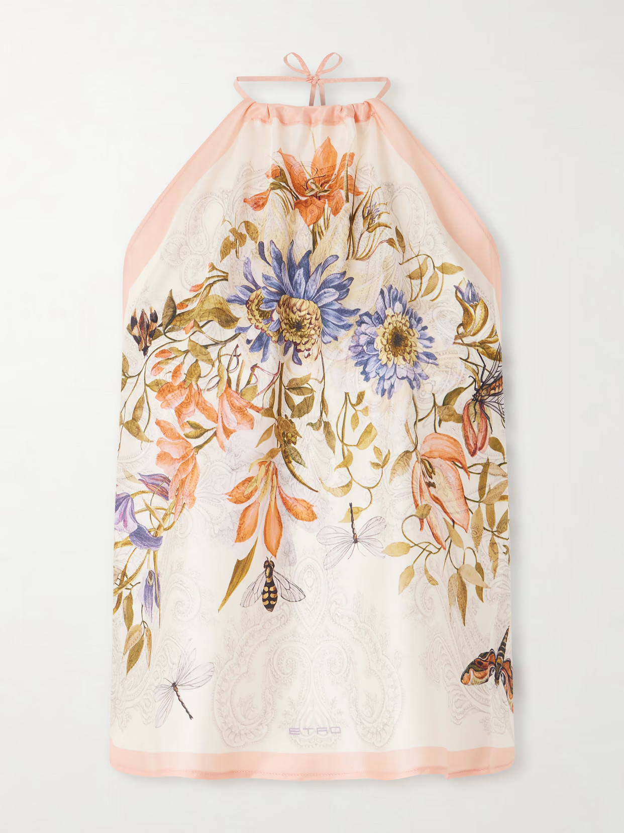 Etro - Floral-print Silk-voile Halterneck Top - Neutrals | NET-A-PORTER (US)