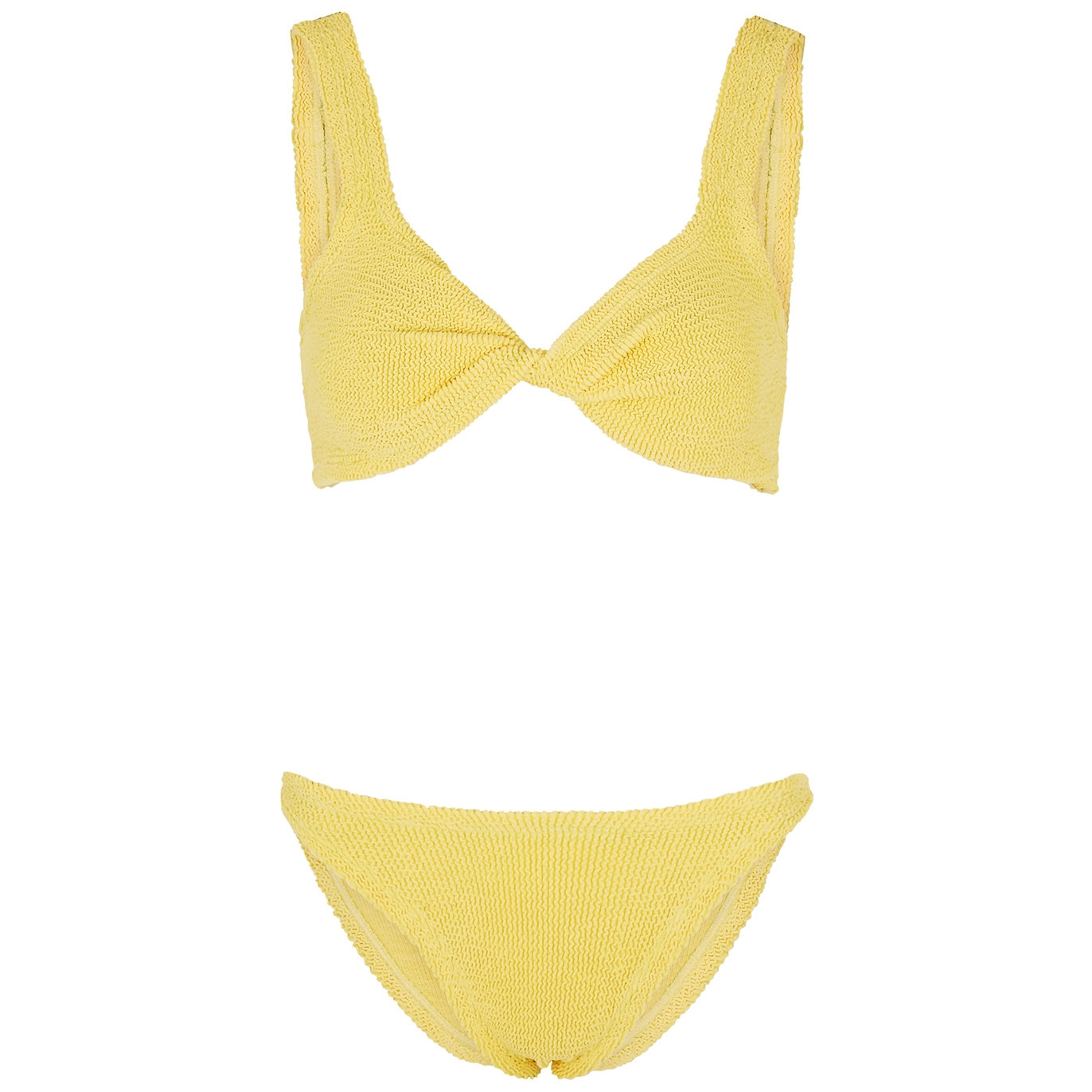 Hunza G Juno Seersucker Bikini, Bikini, Yellow - One Size | Harvey Nichols (Global)