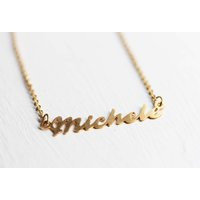 Michele Name Necklace Gold, Necklace, Vintage Gold | Etsy (US)