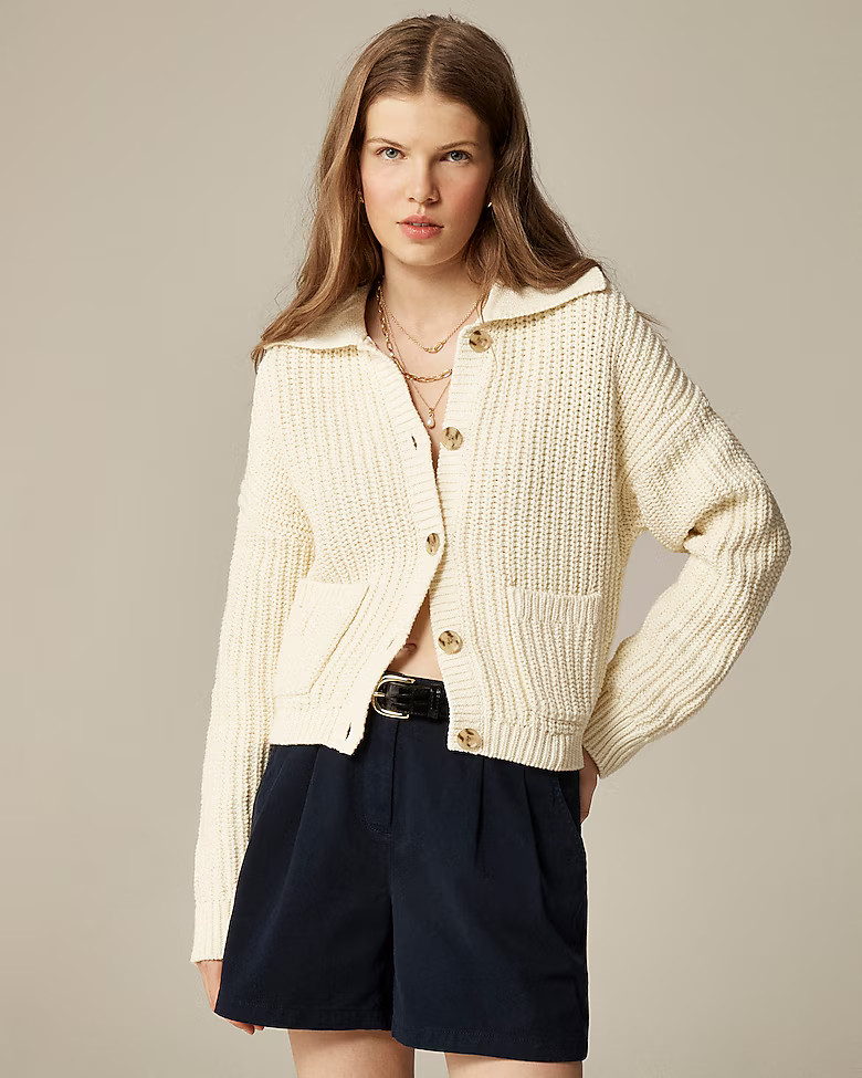 Collared crewneck cardigan | J. Crew US