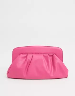 ASOS DESIGN padded frame clutch bag in hot pink | ASOS (Global)