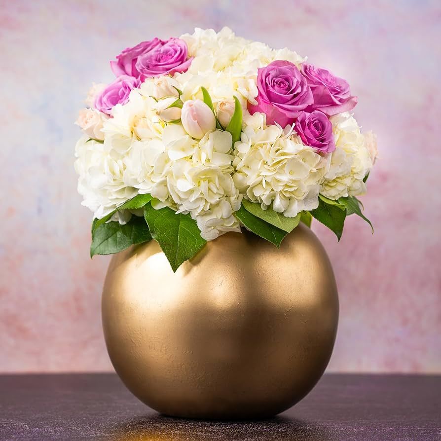 Walbrook Gold Vase Gold Flower Vase - Decorative Vase, Gold Vases for Centerpieces, Flower Vases,... | Amazon (US)