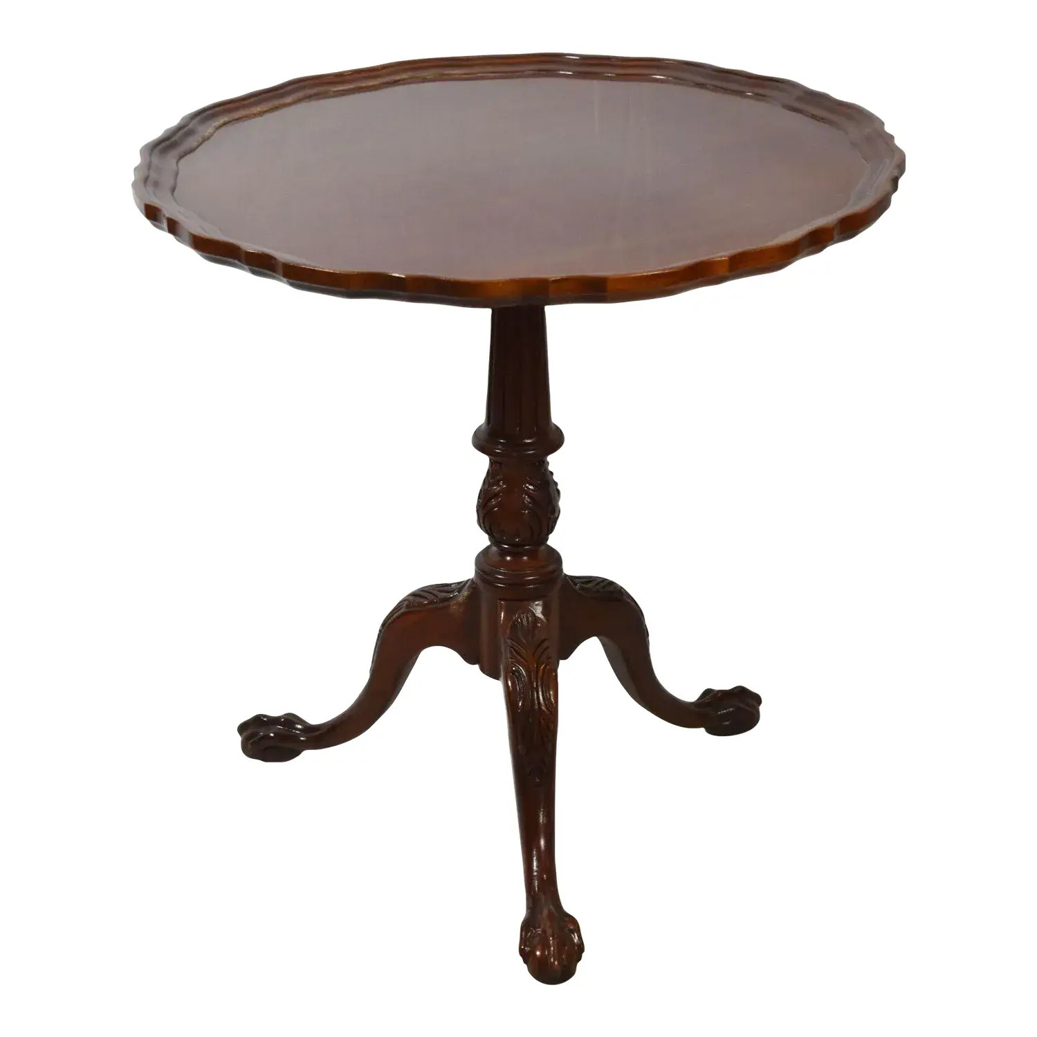 Hickory Chair James River Collection Mahogany Chippendale Tilt Top Pie Table | Chairish